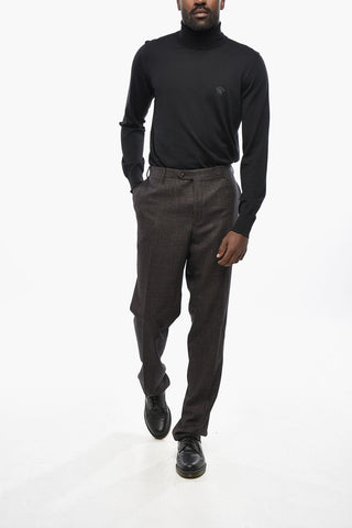 Pied-de-Poule Virgin Wool-Blend Trousers