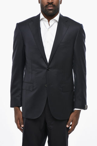 Virgin Wool Two-Button Blazer LEADER with Flap Pockets