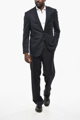 Virgin Wool Two-Button Blazer LEADER with Flap Pockets