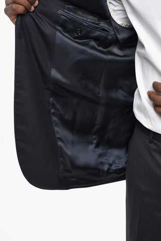 Virgin Wool Two-Button Blazer LEADER with Flap Pockets