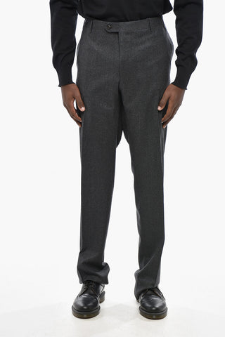 Virgin Wool Trousers With Scalloped Hem