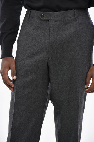 Virgin Wool Trousers With Scalloped Hem