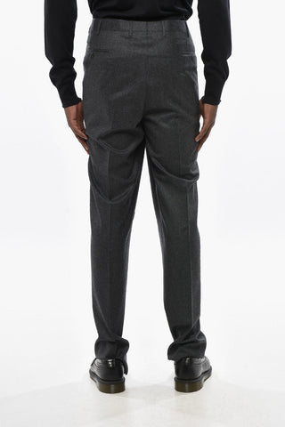 Virgin Wool Trousers With Scalloped Hem