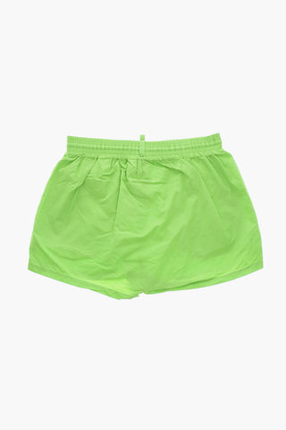Nylon-Midi-Boxer-Badehose mit kontrastierendem Logo