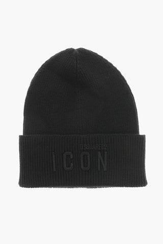 ICON Beanie in Lana con Logo in Rilievo