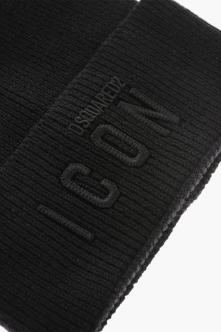 ICON Beanie in Lana con Logo in Rilievo