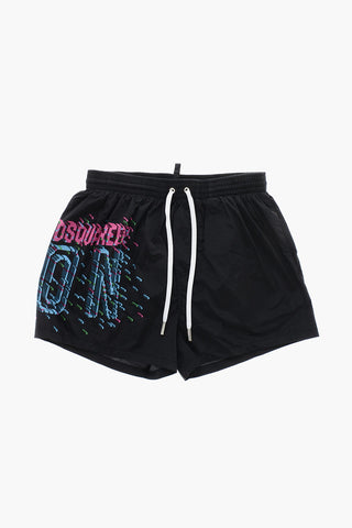 ICON Boxer-Badehose Aus Nylon Mit Kontrastierendem Logo