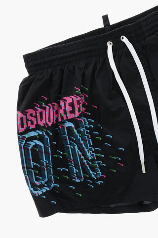 ICON Boxer-Badehose Aus Nylon Mit Kontrastierendem Logo
