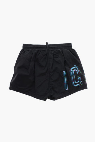 ICON Boxer-Badehose Aus Nylon Mit Kontrastierendem Logo