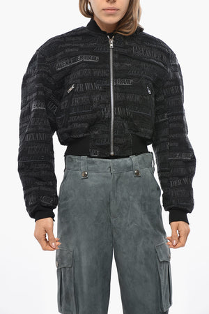 Bomber Cropped Fit in Denim Ricamato