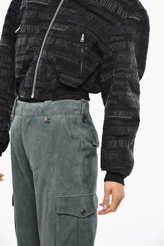 Bomber Cropped Fit in Denim Ricamato