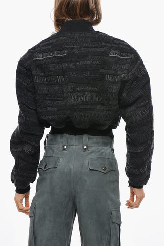 Bomber Cropped Fit in Denim Ricamato