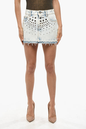 Denim Miniskirt with Studs