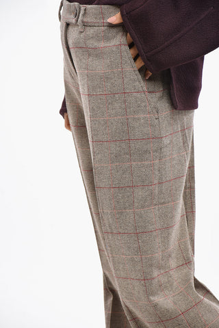 Pantaloni JULIANA In Cotone e Lana District Check 