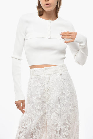 Gerippter Cropped-Cardigan CAMI mit Twinset-Top