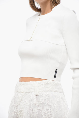 Gerippter Cropped-Cardigan CAMI mit Twinset-Top