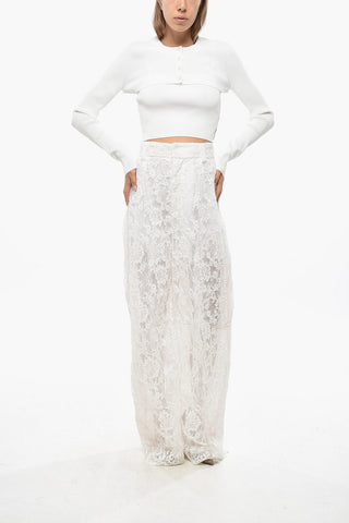 Gerippter Cropped-Cardigan CAMI mit Twinset-Top