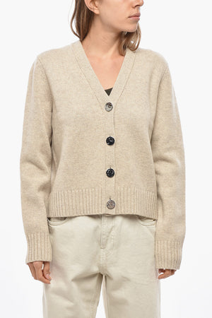 Wool Cardigan with Silver-Effect Buttons