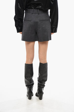 Shorts in Cashmere con Pince Frontale