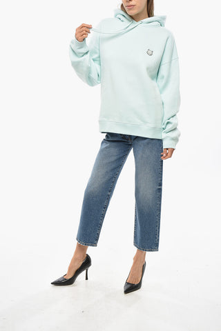 Cotton Fleece Hoodie with Embroidery