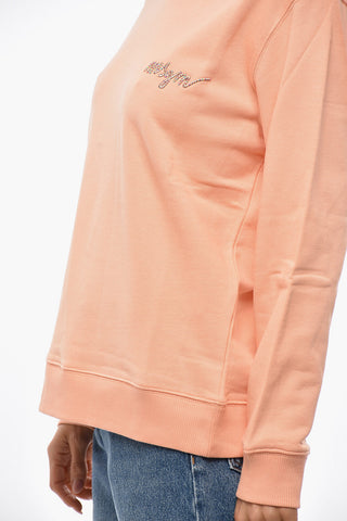 Felpa Girocollo In Cotone con Ricamo Logo