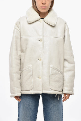 Cappotto in Shearling con Tasche a Toppa