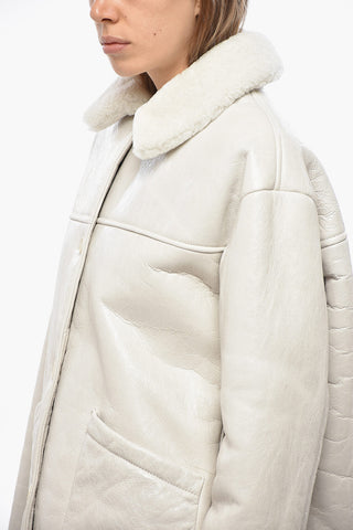 Cappotto in Shearling con Tasche a Toppa