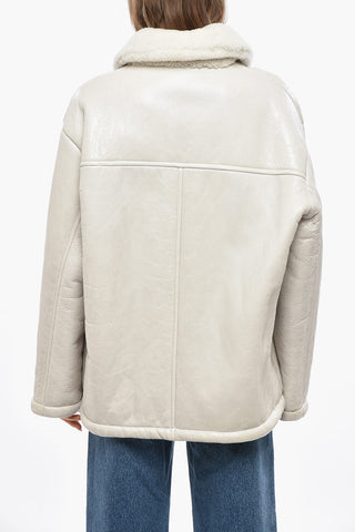 Cappotto in Shearling con Tasche a Toppa
