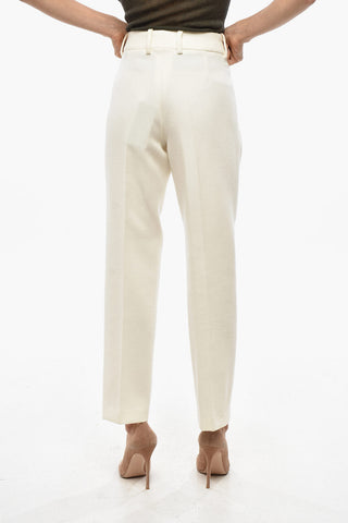 Pantaloni Chino in Panno di Lana