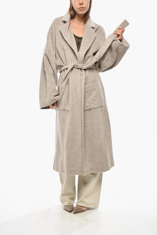 모헤어 랩 코트 허리 벨트