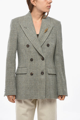 Blazer Doppiopetto DIVA in Tweed di Lana District Check