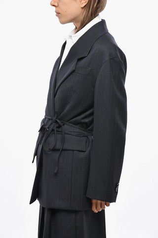 Blazer Doppiopetto in Lana con Pochette Abbinata