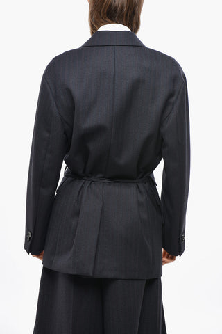 Blazer Doppiopetto in Lana con Pochette Abbinata
