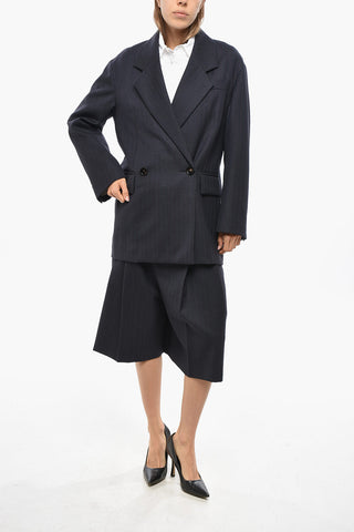 Blazer Doppiopetto in Lana con Pochette Abbinata