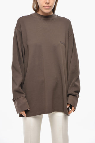 Honeycomb Motif Lightweight Crew-Neck Sweater