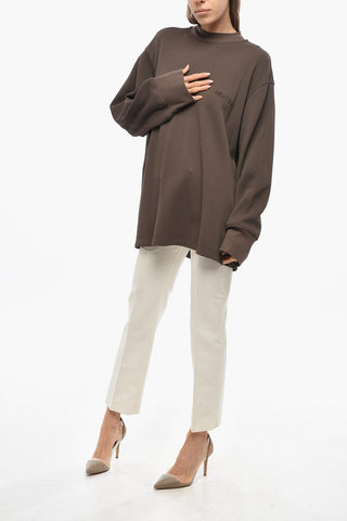Honeycomb Motif Lightweight Crew-Neck Sweater