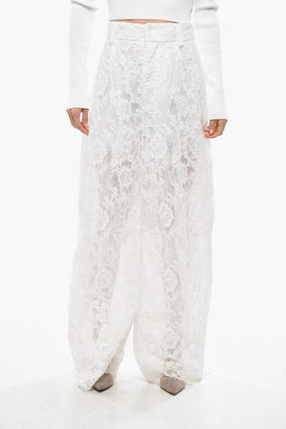 Pantaloni Oversized in Pizzo con Passanti