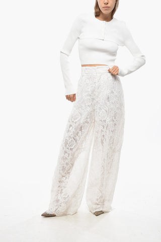 Pantaloni Oversized in Pizzo con Passanti