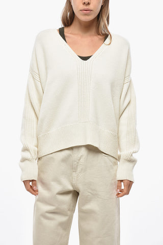 Maglione Scollo A V In Cashmere e Lana Merino