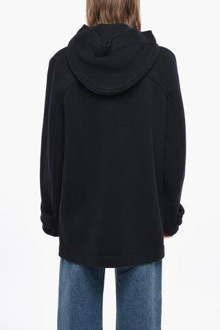 Chevron Wool Coat with Leather Frogs