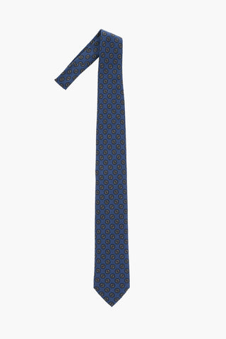 Silk Tie with Contrasting Motifs