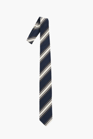 Regimental Striped Cotton and Silk Tie