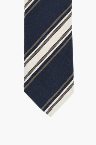 Regimental Striped Cotton and Silk Tie