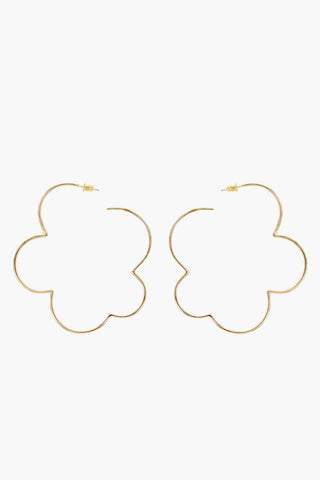 Goldfarbene Metallohrringe mit floralem Design