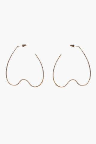 Gold-Tone Metal Heart-Shaped Earrings