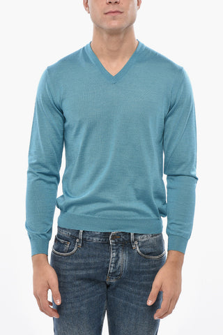 Maglia in Cashmere e Seta con Collo a V