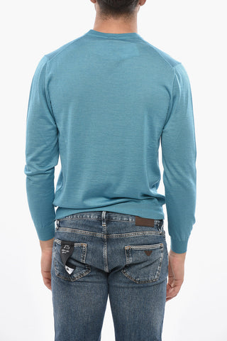 Maglia in Cashmere e Seta con Collo a V
