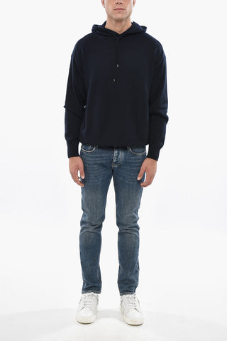 Virgin Wool and Cashmere Sweater with Hood