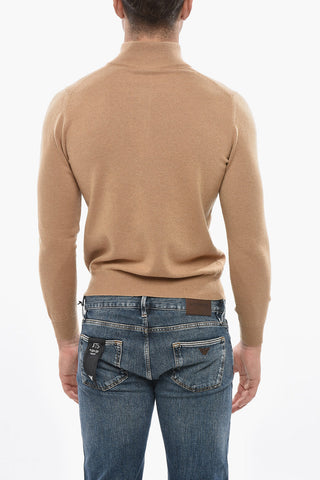 Cashmere Sweater with Polo Neck