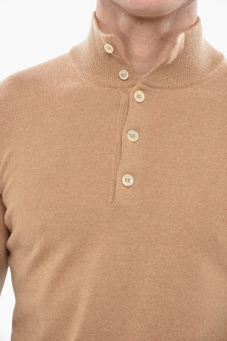 Cashmere Sweater with Polo Neck